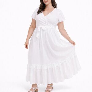 Ivy City Co NWT Antoinette Maxi Dress Women’s Large White Garden Party Romantic